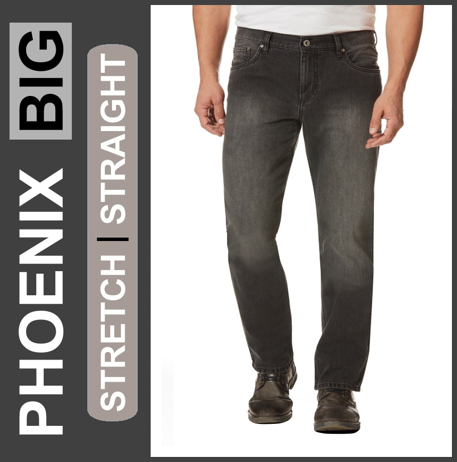 HERO PHOENIX | Darkgrey Wash | Big Stretch | Jeans Hose | Straight Cut | HERREN