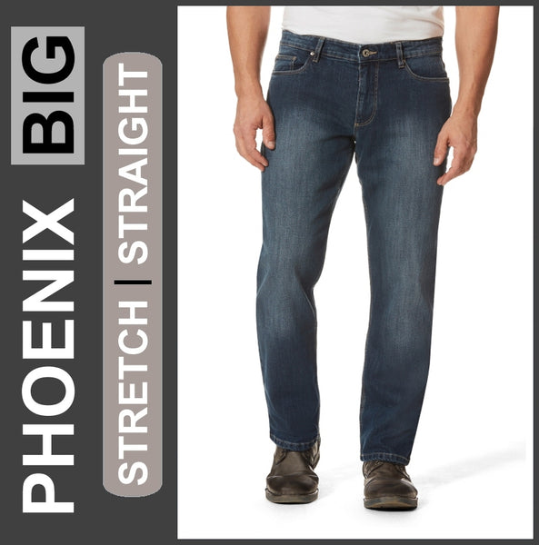 HERO PHOENIX | Indigo Wash | Big Stretch | Jeans Hose | Straight Cut | HERREN