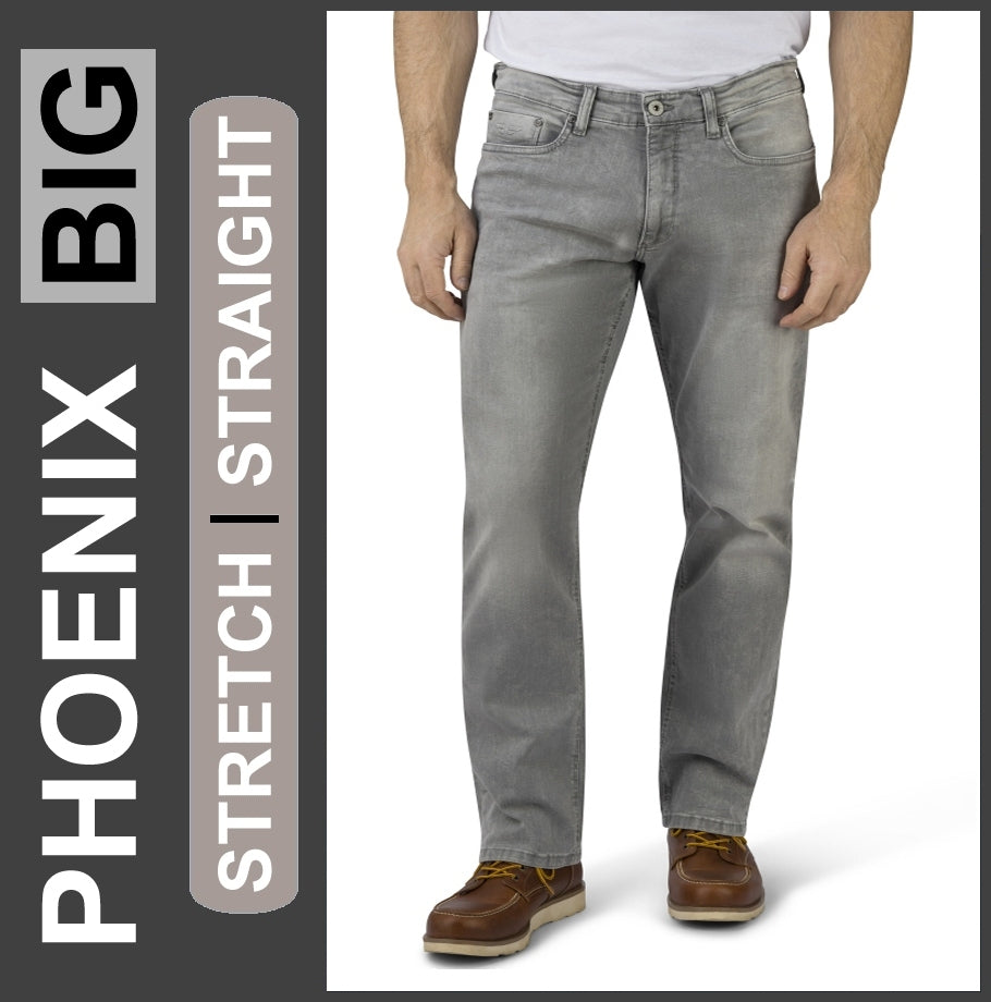 HERO PHOENIX | Lightgrey Denim | Big Stretch | Jeans Hose | Straight Cut | HERREN