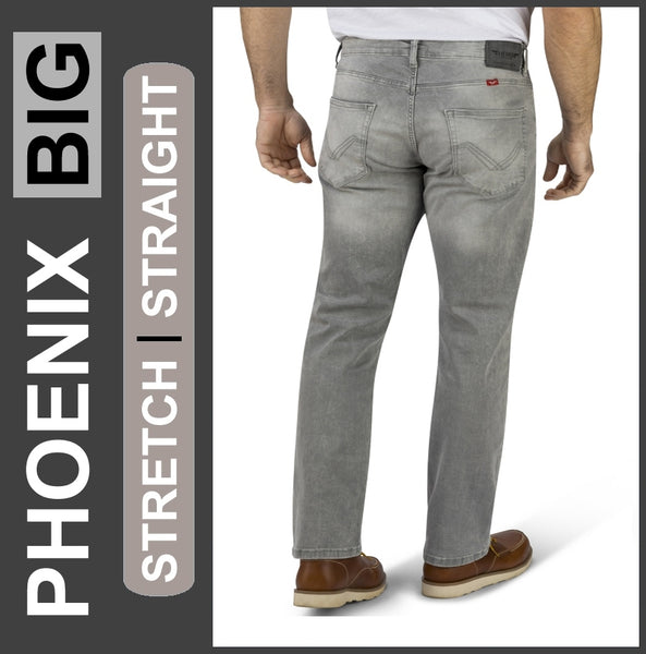 HERO PHOENIX | Lightgrey Denim | Big Stretch | Jeans Hose | Straight Cut | HERREN