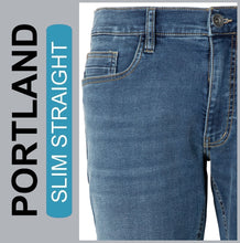 Lade das Bild in den Galerie-Viewer, HERO PORTLAND | Mid Blue Used | Stretch Jeans Hose | Slim Straight Fit | HERREN | NEU!
