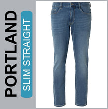 Lade das Bild in den Galerie-Viewer, HERO PORTLAND | Mid Blue Used | Stretch Jeans Hose | Slim Straight Fit | HERREN | NEU!
