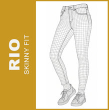 Lade das Bild in den Galerie-Viewer, STOOKER RIO | Stretch Jeans | Skinny Fit | Fexxi Move Strass | DAMEN | Gitter-Modell
