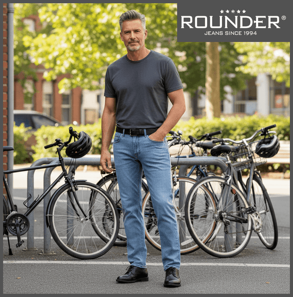 ROUNDER FALCO | Light Blue | Stretch Denim | Regular Straight | Jeans Hose | HERREN