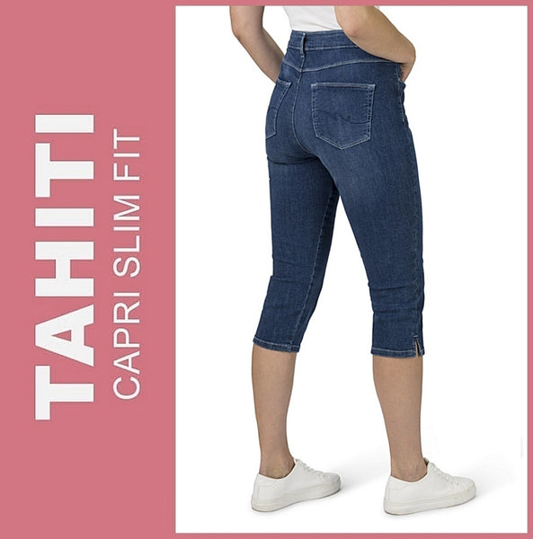 STOOKER TAHITI | Blue Denim | 7/8 Capri Stretch Jeans | Slim Fit | DAMEN