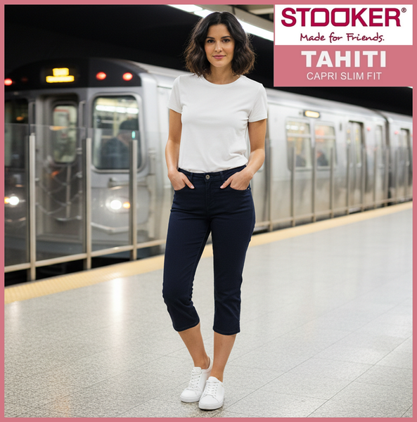 STOOKER TAHITI | Blue Night | 7/8 Capri Stretch Jeans | Slim Fit | DAMEN