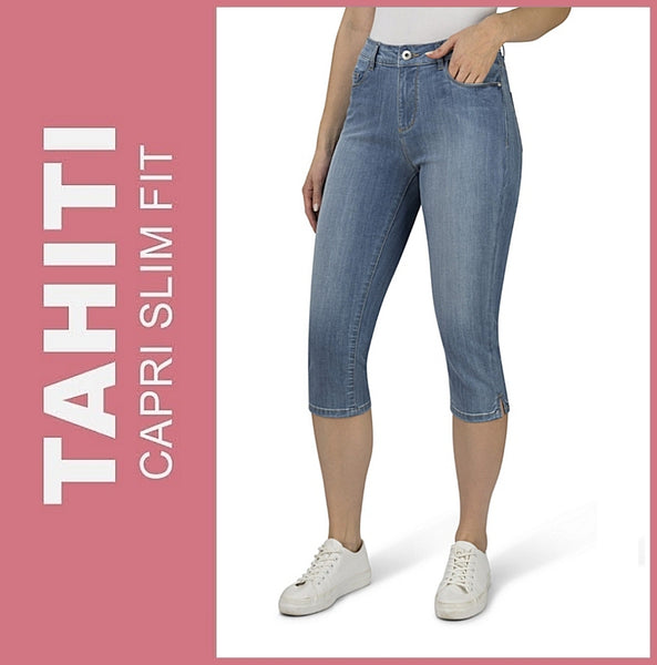 STOOKER TAHITI | Light Blue | 7/8 Capri Stretch Jeans | Slim Fit | DAMEN | NEU!