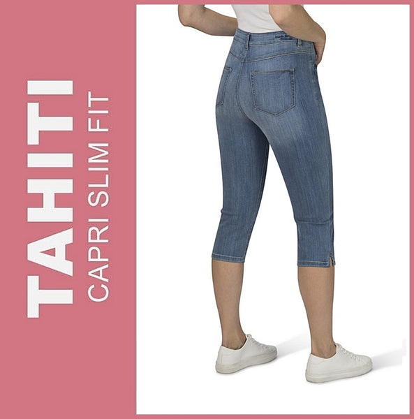 STOOKER TAHITI | Light Blue | 7/8 Capri Stretch Jeans | Slim Fit | DAMEN | NEU!