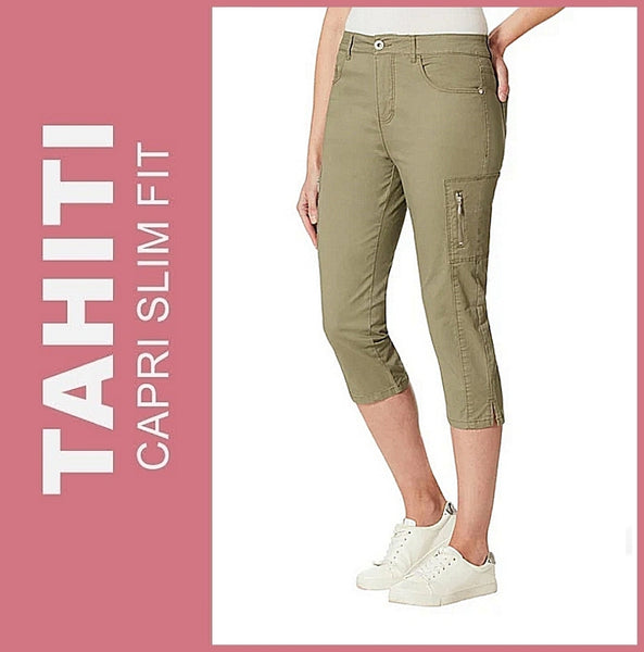 STOOKER TAHITI | Olive | 7/8 Capri Stretch Jeans | Slim Fit | DAMEN