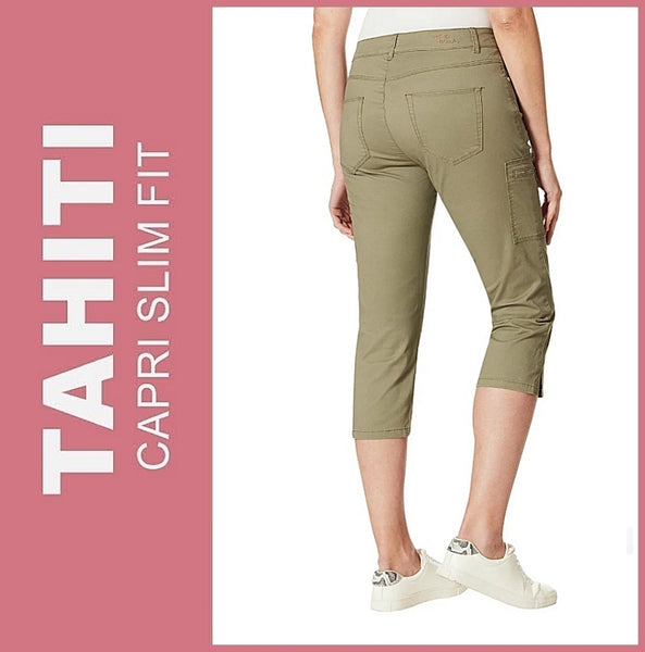 STOOKER TAHITI | Olive | 7/8 Capri Stretch Jeans | Slim Fit | DAMEN