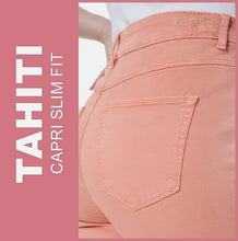 Lade das Bild in den Galerie-Viewer, STOOKER TAHITI | Orange Peach | 7/8 Capri Stretch Jeans | Slim Fit | DAMEN | Rückansicht Gesäß
