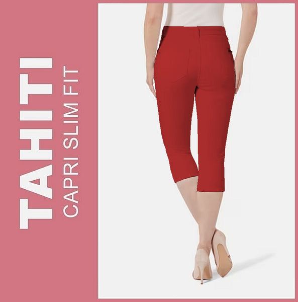 STOOKER TAHITI | Spicy Red | 7/8 Capri Stretch Jeans | Slim Fit | DAMEN