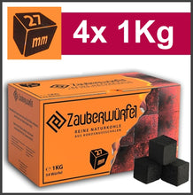 Lade das Bild in den Galerie-Viewer, ZAUBERWÜRFEL | Erstklassige Natur Kohle | 27mm | Wasserpfeife | Shisha | 4x 1Kg
