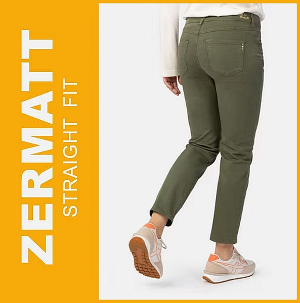 STOOKER ZERMATT | Beetle Green | Stretch Jeans | Straight Slim Fit | Damen