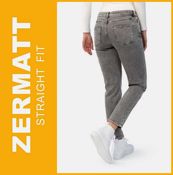 STOOKER ZERMATT | Grey Denim Acid | Stretch Jeans | Straight Slim Fit | Damen