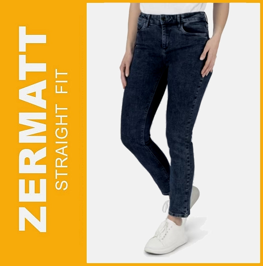 STOOKER ZERMATT | Indigo Blue Denim | Stretch Jeans | Straight Slim Fit | Damen