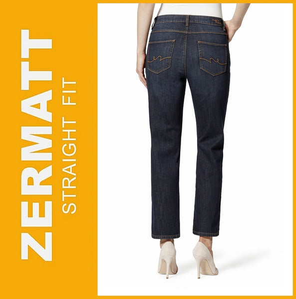 STOOKER ZERMATT | Blue Black | Stretch Jeans | Straight Slim Fit | Damen