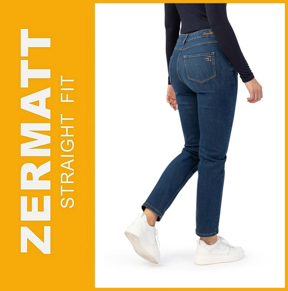 STOOKER ZERMATT | Deep Blue | Stretch Jeans | Straight Slim Fit | Damen