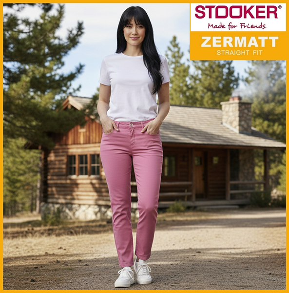 STOOKER ZERMATT | Fruit Dove Pink | Stretch Jeans | Straight Slim Fit | Damen