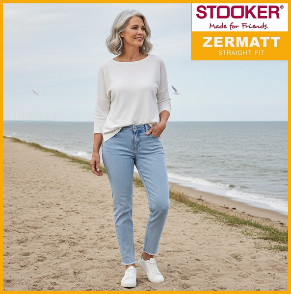 STOOKER ZERMATT | Light Blue Acid | Stretch Jeans | Straight Slim Fit | Damen