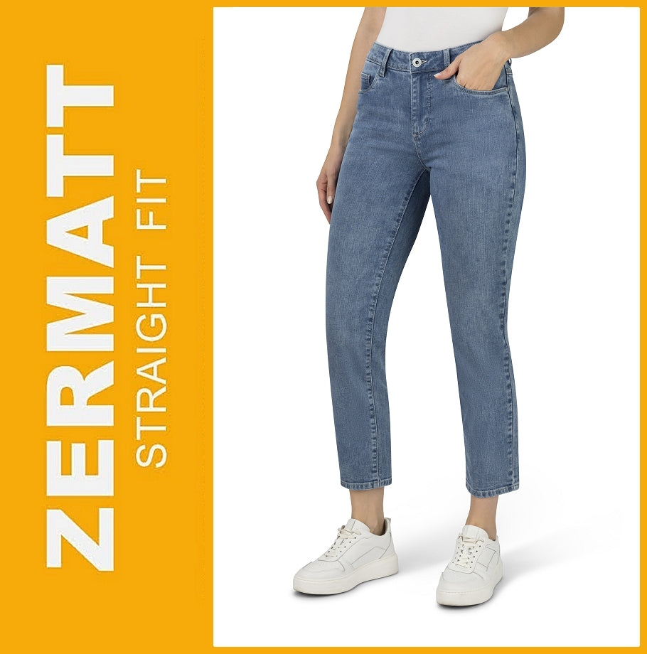 STOOKER ZERMATT | Light Blue Random | Stretch Jeans | Straight Slim Fit | Damen