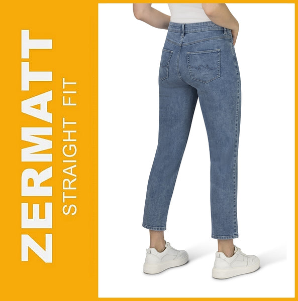 STOOKER ZERMATT | Light Blue Random | Stretch Jeans | Straight Slim Fit | Damen