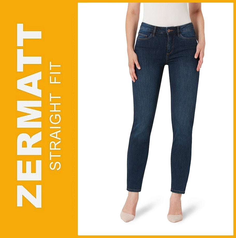 STOOKER ZERMATT | Mid Blue Denim | Stretch Jeans | Straight Slim Fit | Damen