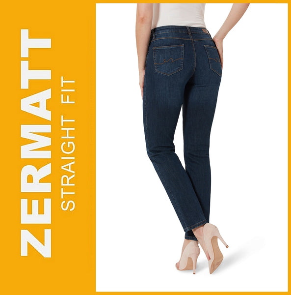 STOOKER ZERMATT | Mid Blue Denim | Stretch Jeans | Straight Slim Fit | Damen