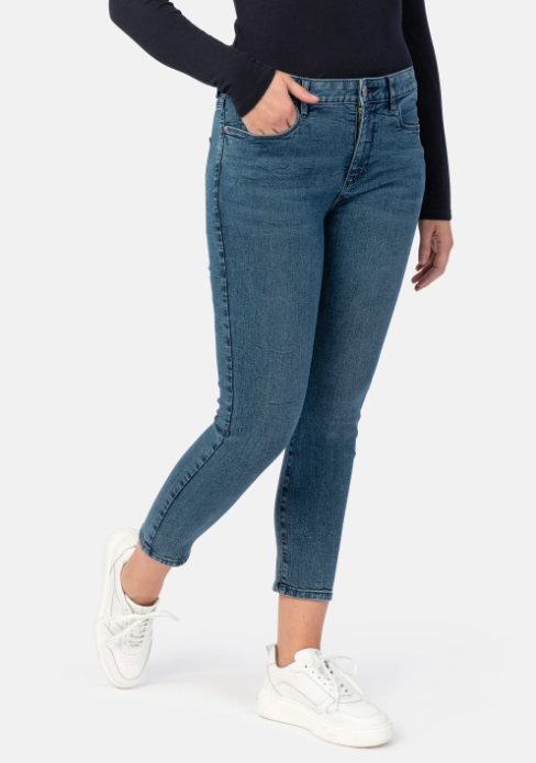STOOKER FLORENZ Damen Stretch Jeans Hose - Slim Fit Style - Heavy Used Blue