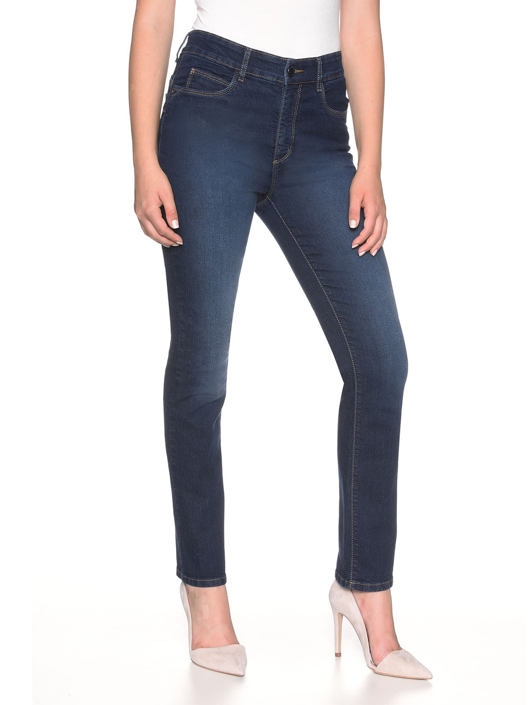 Stooker Milano Damen Stretch Jeans Hose - Medium blue - Magic Shape Effekt