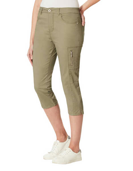 STOOKER TAHITI DAMEN STRETCH DENIM JEANS - CAPRI SLIM FIT 7/8 - Olive