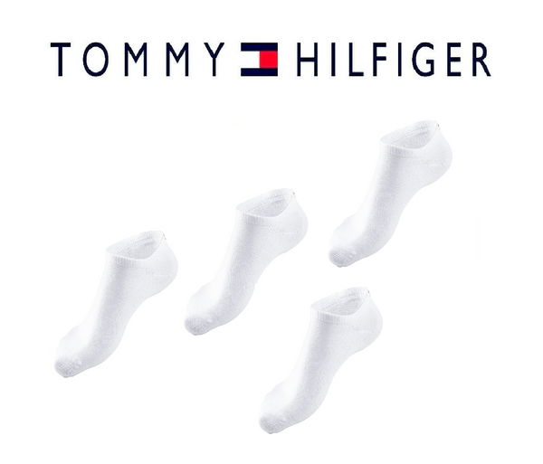 Tommy Hilfiger Herren Sneakersocken (Sneaker) Knöchelsocken 4er Pack weiss
